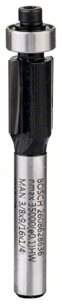 Bosch Laminat-Bündigfräser, 1/4 Zoll, D1 9,5 mm, L 13,7 mm, G 56 mm 2608628636