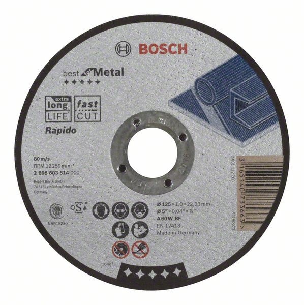 Bosch Trennscheibe gerade Best for Metal A 60 W BF, 125 mm, 1,0 mm 2608603514