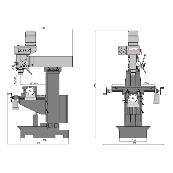 Optimum Bohr-Fräsmaschine OPTImill MT 50 E, 3336010