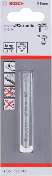 Bosch Diamantbohrer Expert for Ceramic, 6 mm, 2608599049