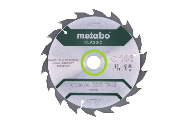 Metabo CordlessCutClassic 165x20 18WZ 20° / B, 628650000