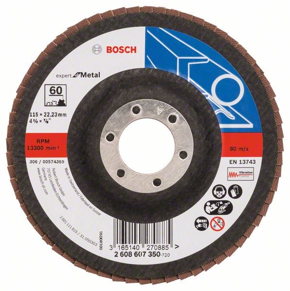 Bosch Fächerschleifscheibe X551, gerade, 115 mm, 60, Glasgewebe 2608607350