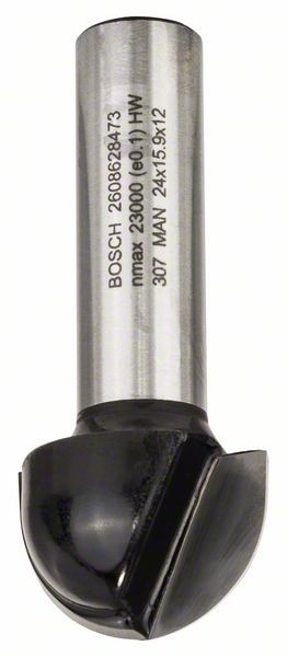 Bosch Hohlkehlfräser, 12 mm, R1 12 mm, D 24 mm, L 15,9 mm, G 57 mm 2608628473