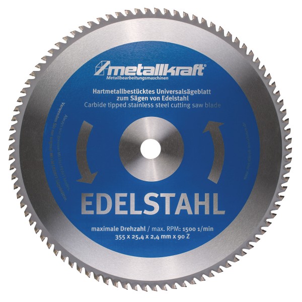 Metallkraft Sägeblatt für Edelstahl Ø 355 x 2,4 x 25,4 mm, 3853503