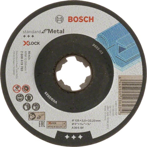 Bosch Gekröpfte Trennscheibe Standard for Metal, Durchmesser 125 mm 2608619783