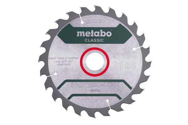 Metabo PrecisionCutClassic 190x30 24 WZ 15°, 628675000