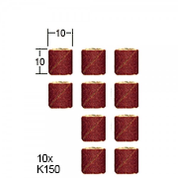 Proxxon Ersatzschleifbänder für Schleifzylinder, Korn 150, 10 Stück, 28981