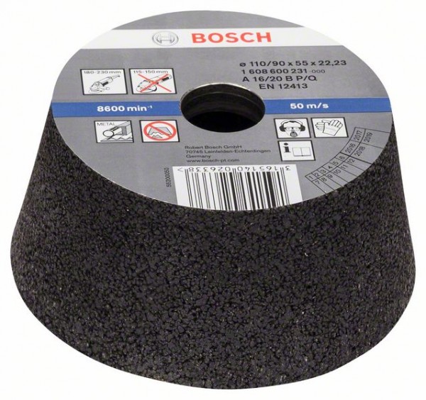 Bosch Schleiftopf, konisch-Metall/Guss 90 mm, 110 mm, 55 mm, K 16 1608600231