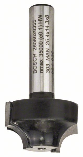 Bosch Kantenformfräser E, 8 mm, R1 6,3 mm, D25,4 mm, L 14 mm, G 46 mm 2608628355