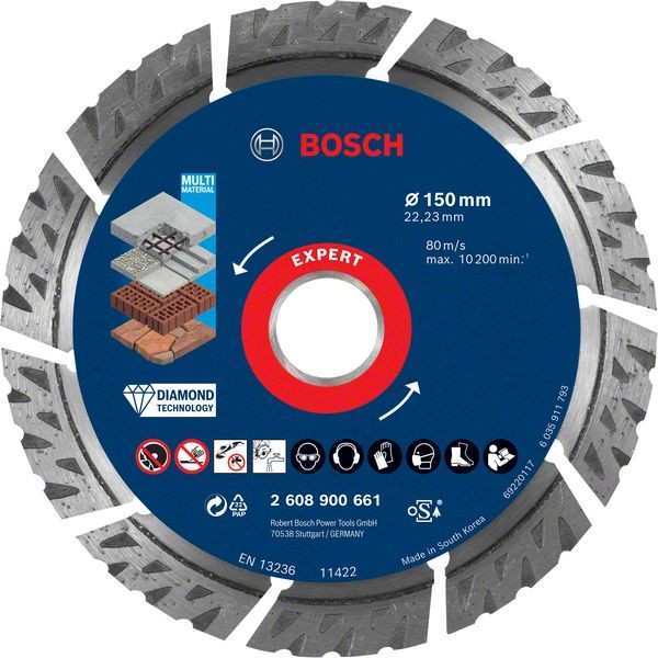 Bosch EXPERT Diamanttrennscheiben, 150 x 22,23 x 2,4 x 12 mm 2608900661