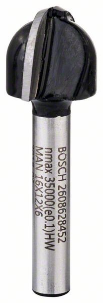 Bosch Hohlkehlfräser, 6 mm, R1 8 mm, D 15,9 mm, L 12,3 mm, G 45 mm 2608628452
