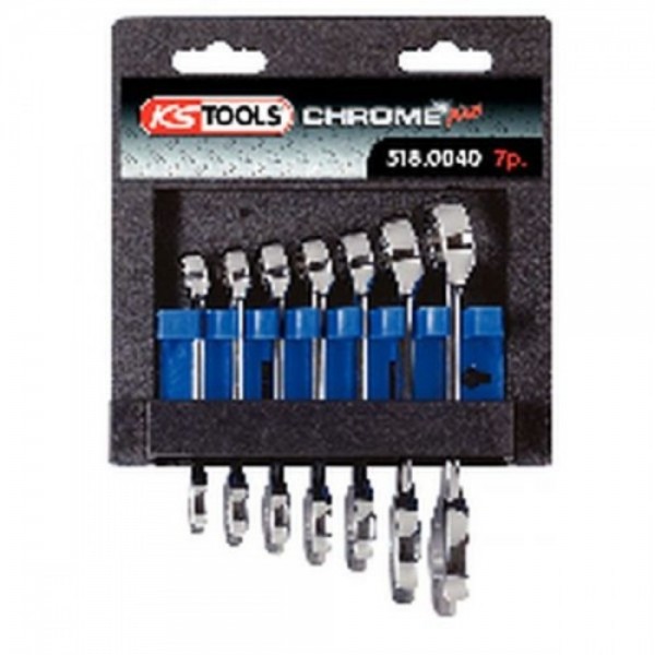KS Tools CHROME+Ringmaulschluessel-Satz,kurz,7-tlg.10-19mm, 518.0040