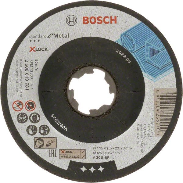 Bosch Gekröpfte Trennscheibe Standard for Metal, Durchmesser 115 mm 2608619781