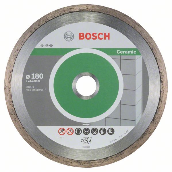 Bosch Diamanttrennscheibe, 180 x 22,23 x 1,6 x 7 mm, 10er-Pack 2608603233