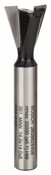 Bosch Zinkenfräser, 8 mm, D1 14 mm, L 14 mm, G 55 mm, 15° 2608628408
