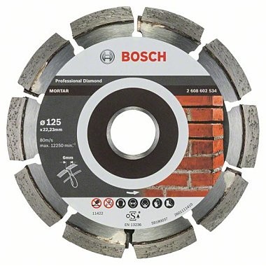 Bosch Fugenfräser Expert for Mortar, 125 x 6 x 7 x 22,23 mm, 2608602534