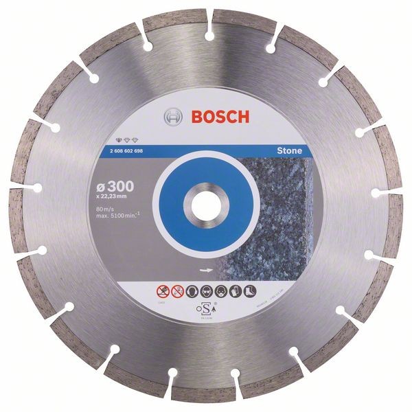 Bosch Diamanttrennscheibe Standard Stone, 300 x 22,23 x 3,1 x 10 mm 2608602698
