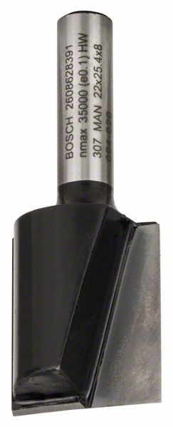 Bosch Nutfräser, 8 mm, D1 22 mm, L 25 mm, G 56 mm. Für Handfräsen 2608628391