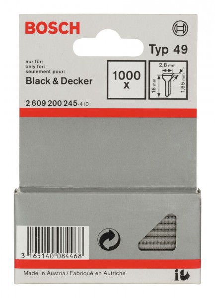 Bosch Tackerstift Typ 49, 16 mm, 2609200245
