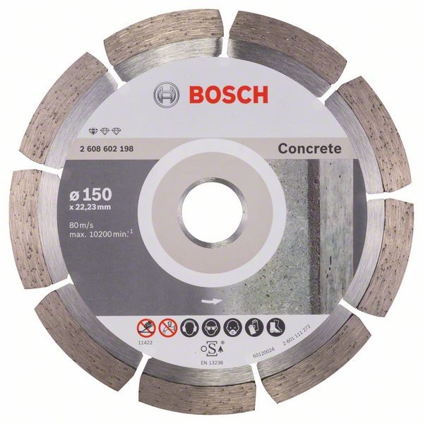 Bosch Diamanttrennscheibe, 150 x 22,23 x 2 x 10 mm, 1er-Pack 2608602198